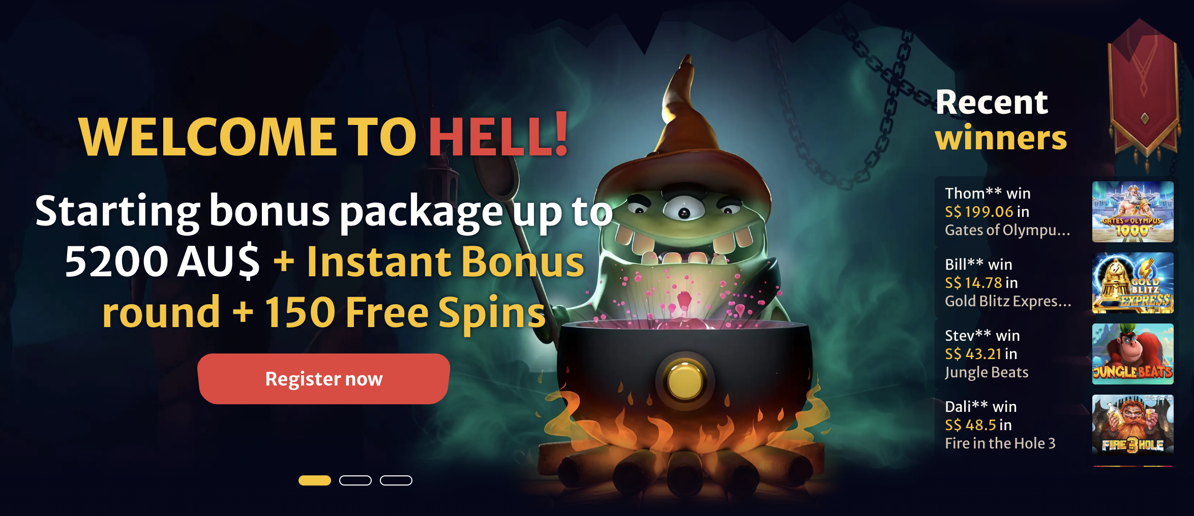 Hellspin bejelentkezési képernyő